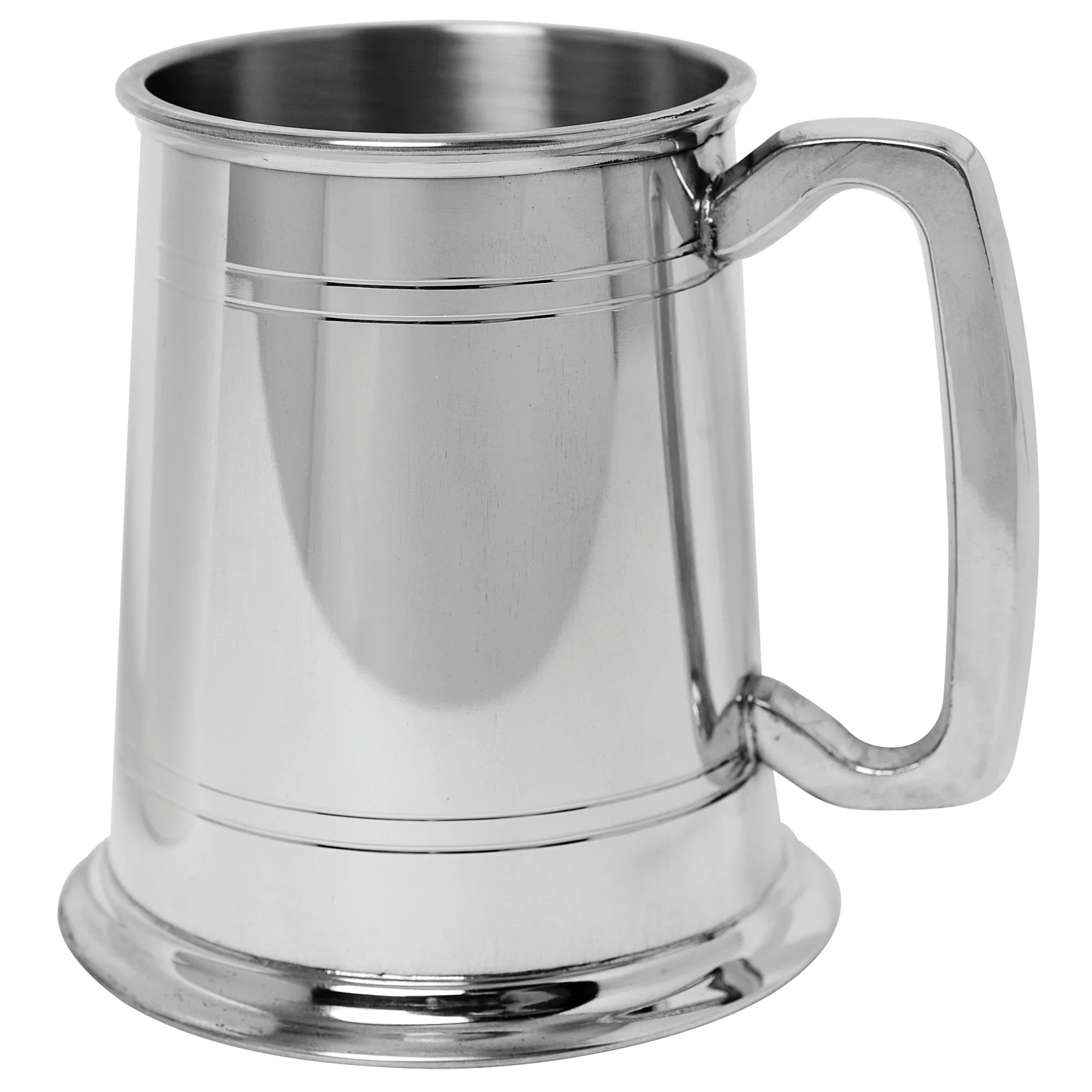 Salisbury Double Line Pewter Beer Tankard - 16 oz